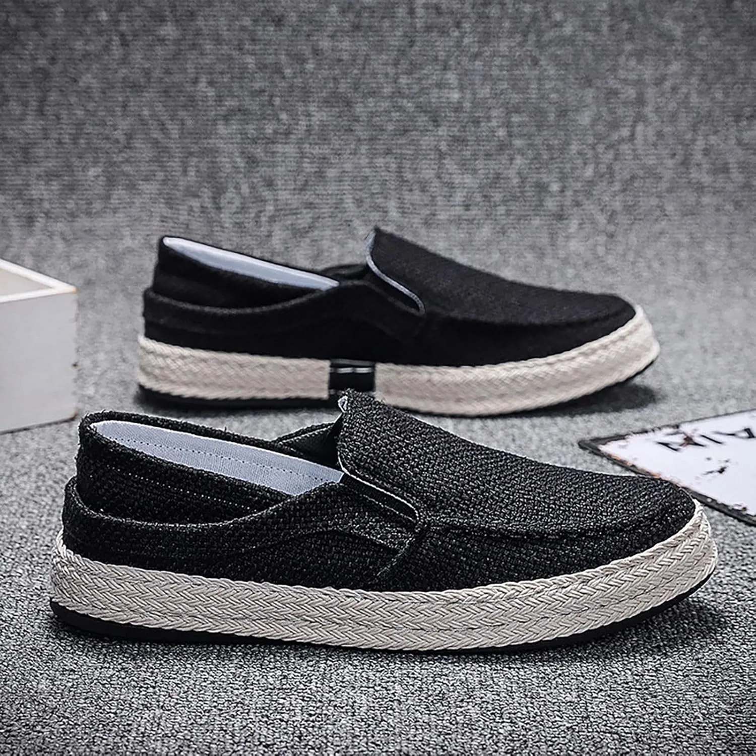 2022 Men's New Spring and Autumn Fisherman's Shoes Canvas Thick Soled Slip On Shoes Leather Tennis Shoes for Men Casual