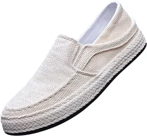 2022 Men's New Spring and Autumn Fisherman's Shoes Canvas Thick Soled Slip On Shoes Leather Tennis Shoes for Men Casual