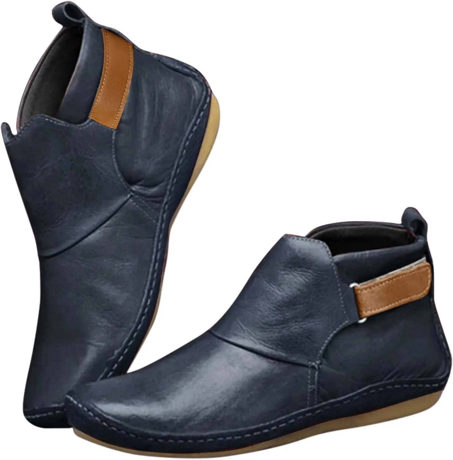2024 Heel Ankle Boot Leather Ankle Booties Wide Width Ankle Boots for Women Medium Heel Womens Boots Ankle Wide Comfort Ankle Boots for Women Womens Leather Ankle Boots Size 8