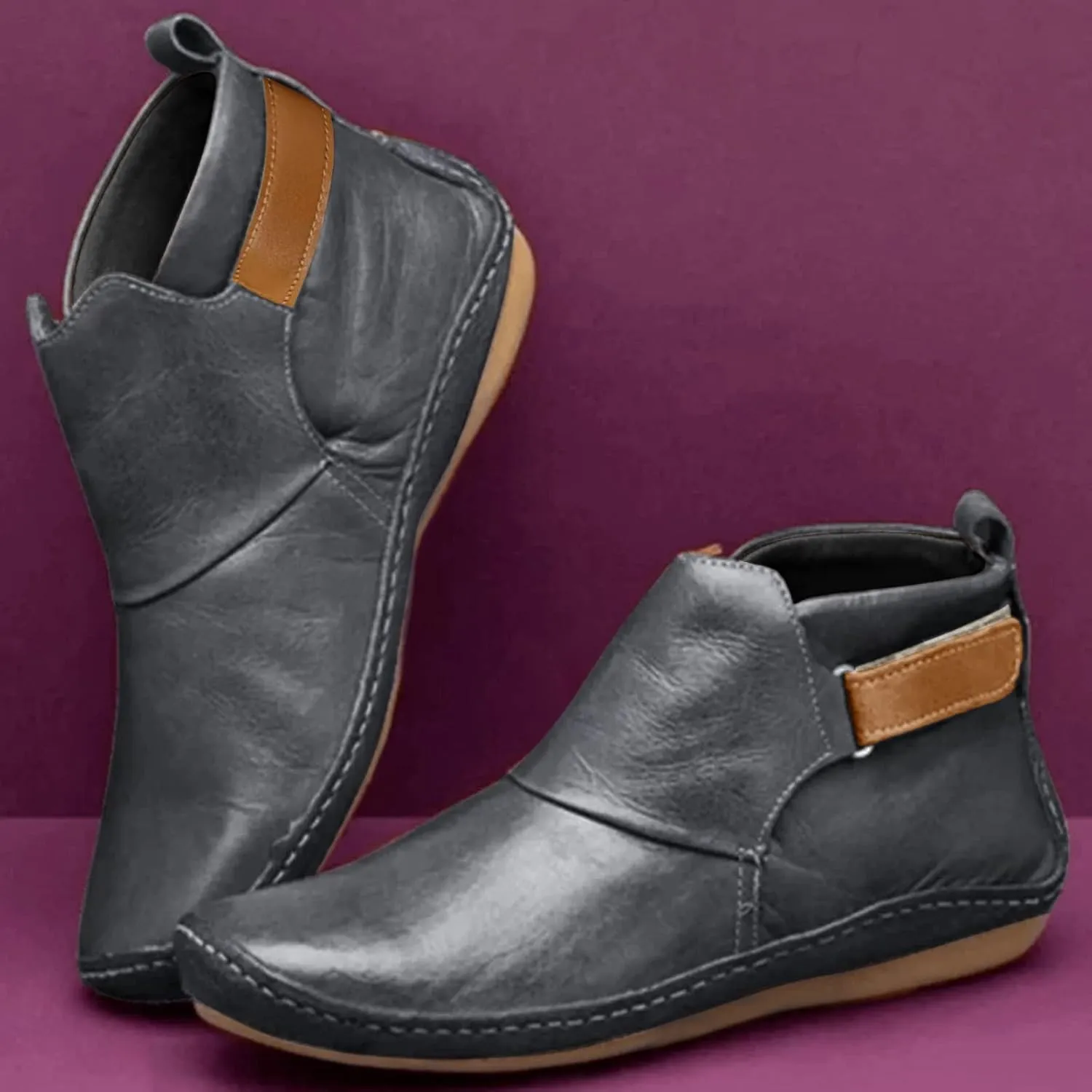 2024 Heel Ankle Boot Leather Ankle Booties Wide Width Ankle Boots for Women Medium Heel Womens Boots Ankle Wide Comfort Ankle Boots for Women Womens Leather Ankle Boots Size 8