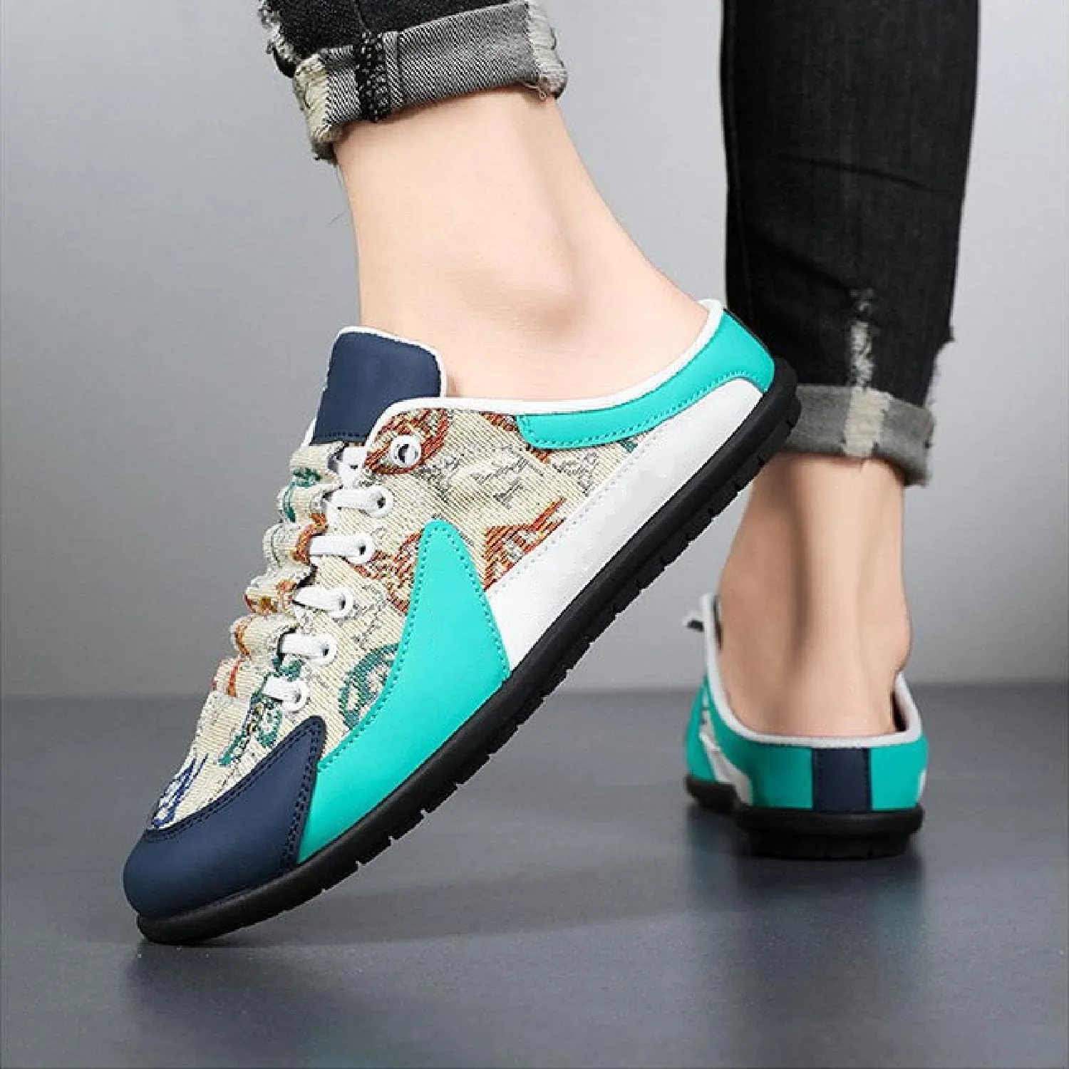 2025 New Mens Slip On Shoes for Spring Summer, Men's Lightweight Breathable Backless Sneakers, Mens Backless Slip on Shoes