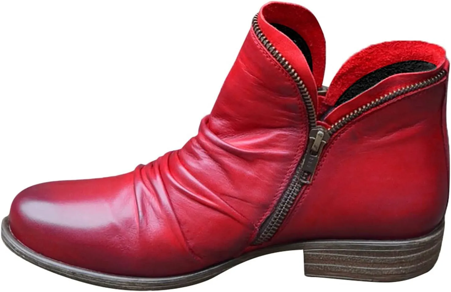 AMDBEL Fall Boots for Women 2023, Ankel Boots for Women Wedge Ankle Boots Braided Strap Western Heeled Booties Dress Shoes