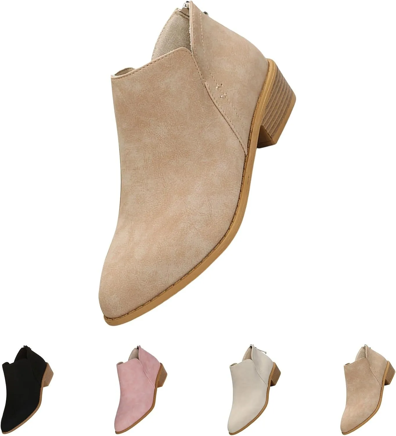 Ankle Platform Boots for Women Womens Leather Ankle Boots Lace Up 2024 Fall Boots Women Comfy Slip-On Leather Ankle Boots Women Boots Ankle Wide Width Leather Ankle Boot Women