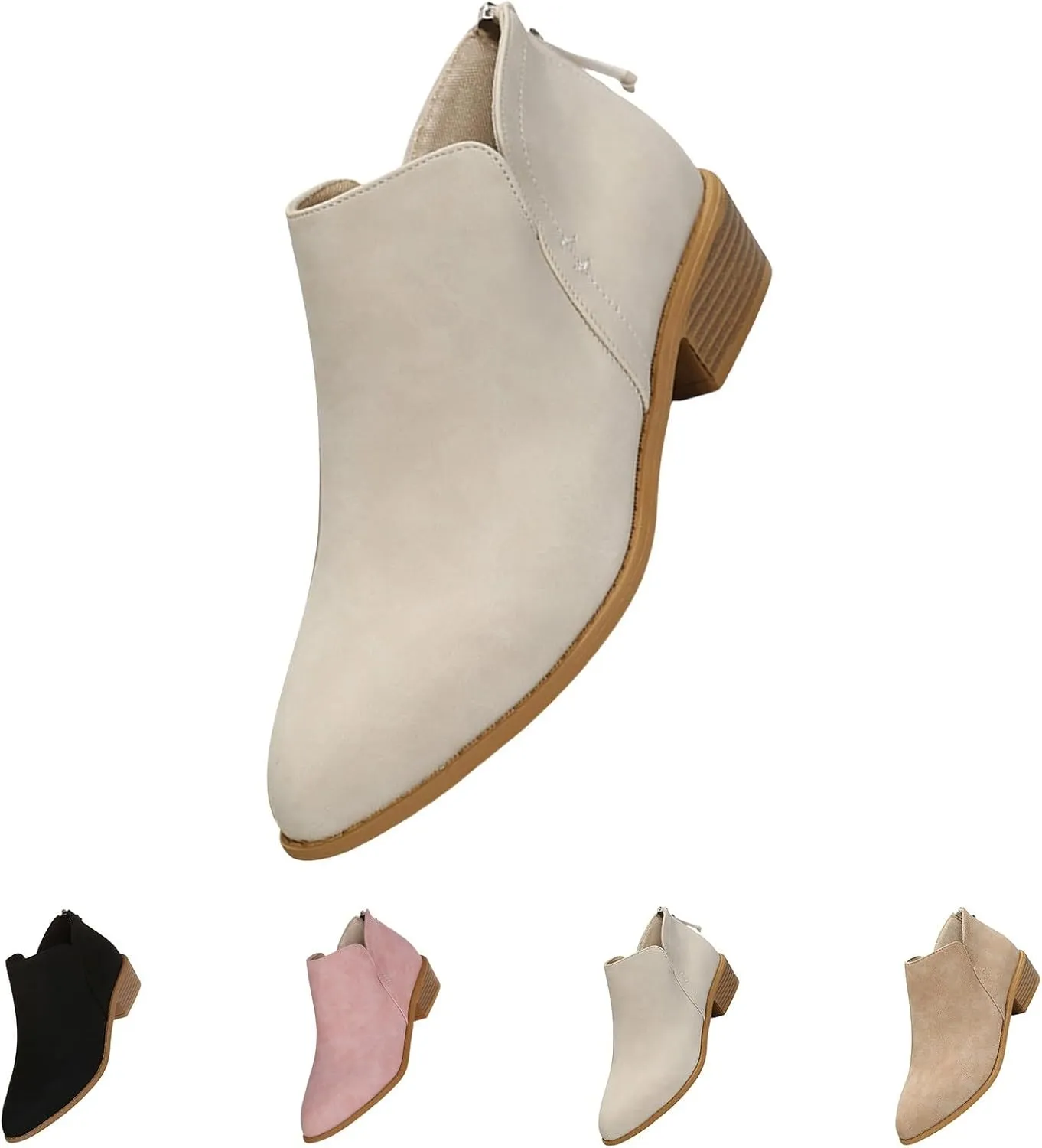 Ankle Platform Boots for Women Womens Leather Ankle Boots Lace Up 2024 Fall Boots Women Comfy Slip-On Leather Ankle Boots Women Boots Ankle Wide Width Leather Ankle Boot Women