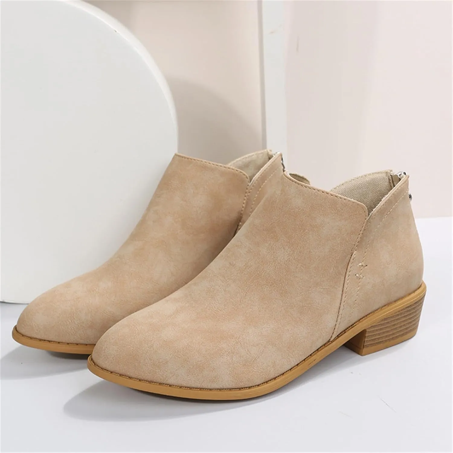 Ankle Platform Boots for Women Womens Leather Ankle Boots Lace Up 2024 Fall Boots Women Comfy Slip-On Leather Ankle Boots Women Boots Ankle Wide Width Leather Ankle Boot Women