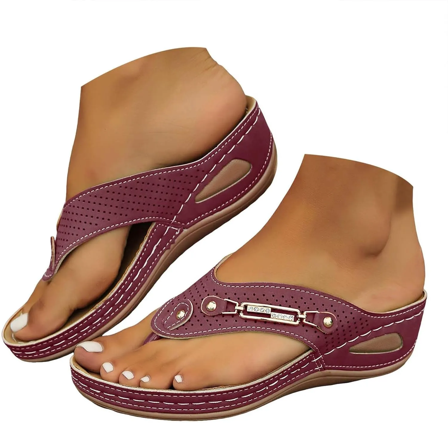 Avylays Orthopedic Sandals for Women,Breathable Mesh Sports Sandals With Non-Slip Sole,Wedge Heel Thick-Soled Sandals
