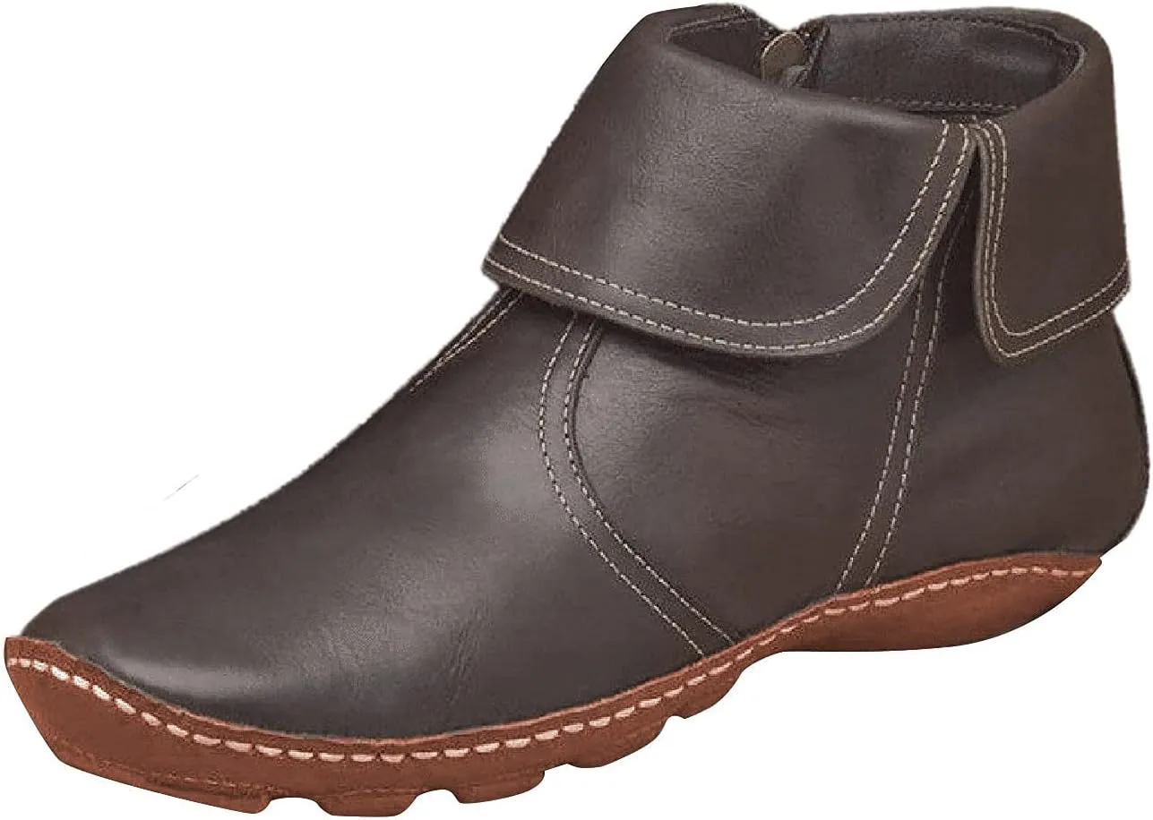 Bcshiye Booties for Women Rounded Toe Slip-Ons Sneakers Loafers Comfortable Wide Width Casual Winter Ankle Booties