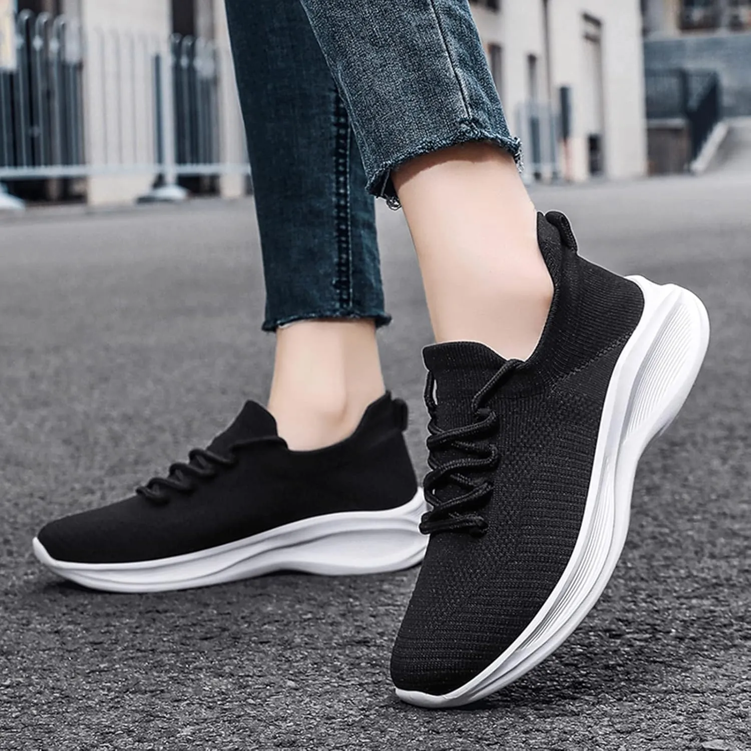 Black Wedge Sneakers for Women 2023 Women's Fashion Sneakers Slip On Tennis Shoes Women Comfortable Wide Womens Black Slip On Sneakers Size 8.5 Shoes for Plantar Fasciitis for Women Walking Athletic