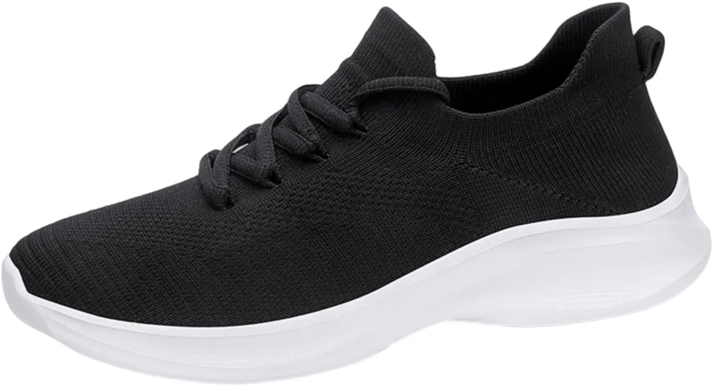 Black Wedge Sneakers for Women 2023 Women's Fashion Sneakers Slip On Tennis Shoes Women Comfortable Wide Womens Black Slip On Sneakers Size 8.5 Shoes for Plantar Fasciitis for Women Walking Athletic