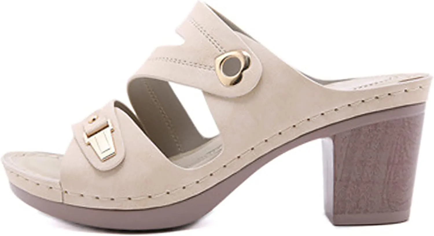 Block Heel Sandals for Women,Comfortable Open Toe Low Chunky Heels Dress Sandal Womens Heeled Slip On Mid Ankle Strap Dressy Summer Casual Slippers Backless Mules Slide Walking Shoes for Daily Wear