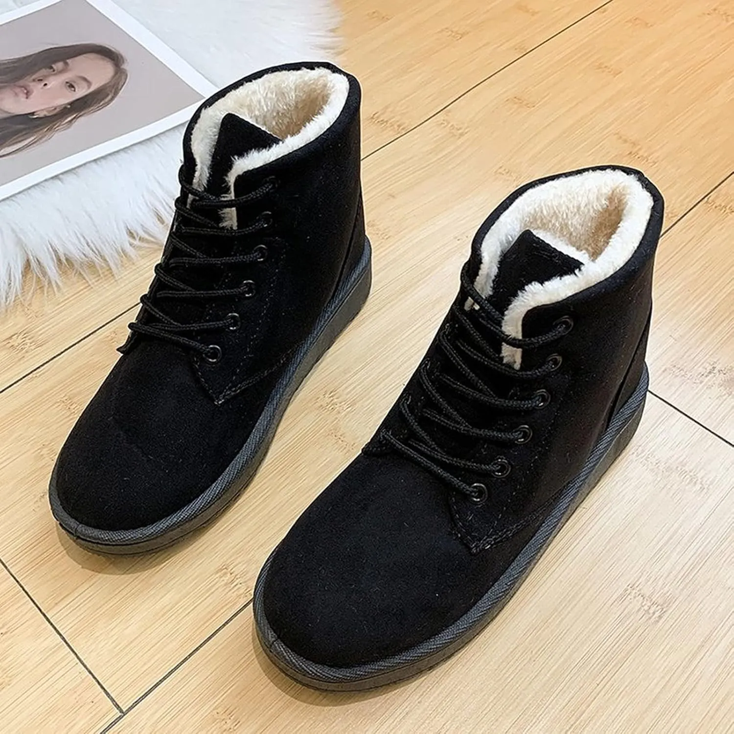 Boots for Women for Winter Ankle Winter Boots for Women 2024 Leather Ankle Boots for Women No Heel Ladies Ankle Boots Low Heel Dress Boots Ankle High Ankle Boots Women Size 11