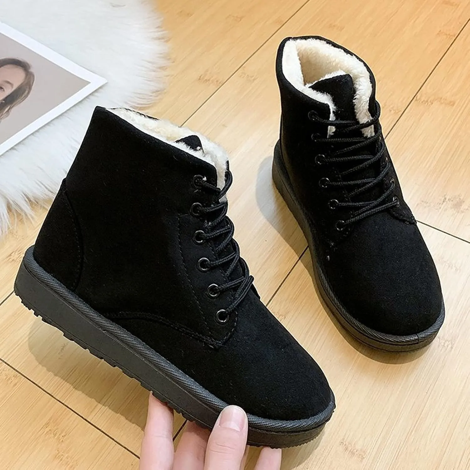 Boots for Women for Winter Ankle Winter Boots for Women 2024 Leather Ankle Boots for Women No Heel Ladies Ankle Boots Low Heel Dress Boots Ankle High Ankle Boots Women Size 11