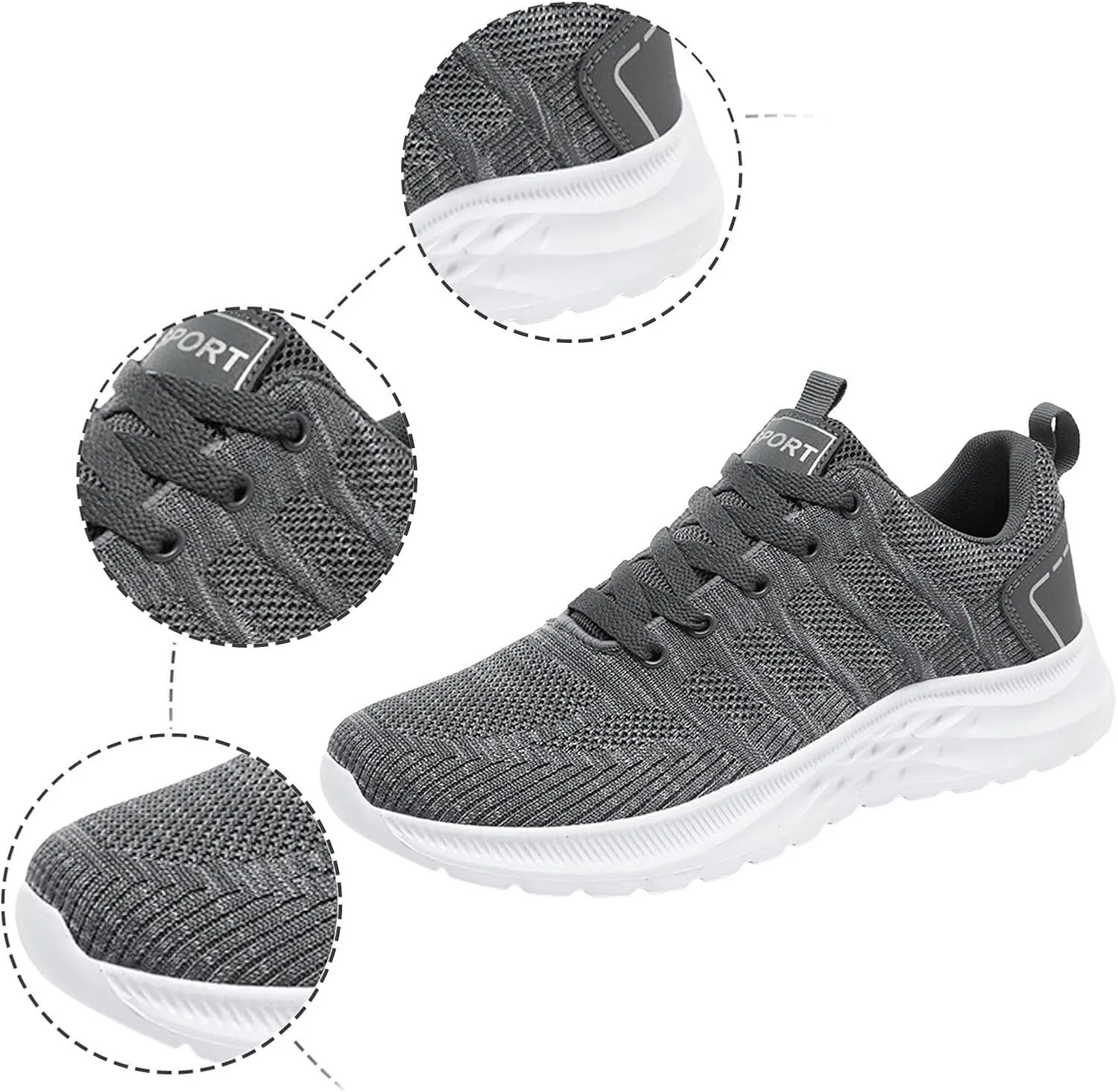 Breathable & Comfortable Sneaker Men Sports Shoes Fashionable Couple Simple and Solid Color Thick Bottomed Flat Mesh