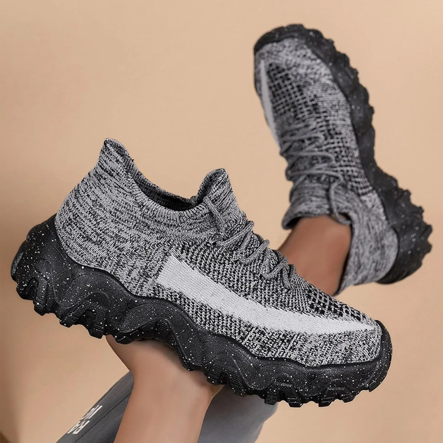 Breathable Dress Sneaker Men's Mesh Breathable Thick Soled Soft Soled Fitness Casual Fashion Sneakers
