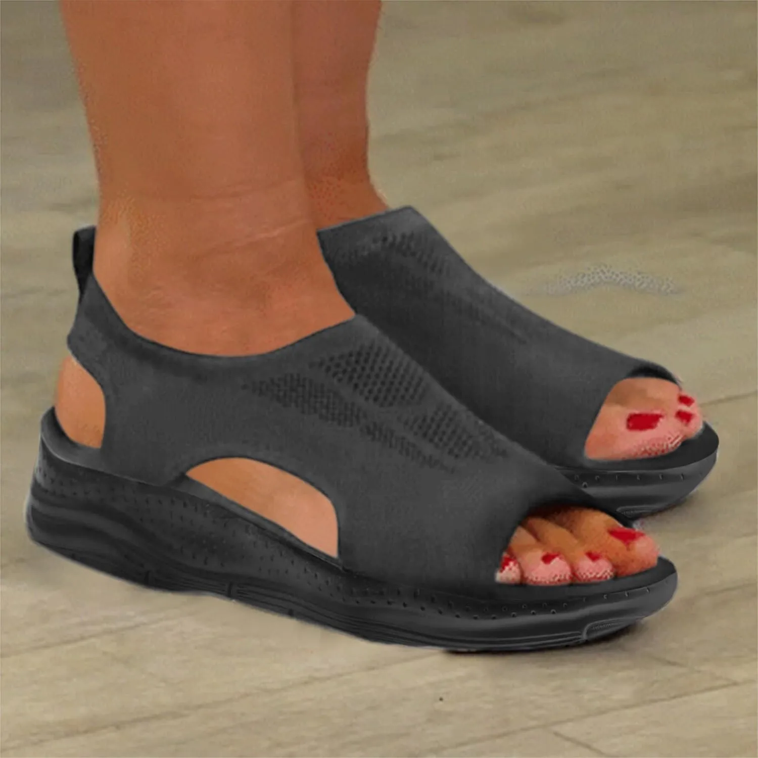Casual Fashion Women's Shoes Platform Sandals Fish Mesh Summer Mouth Women's Women's Sandals Wide Width Shoes for Women