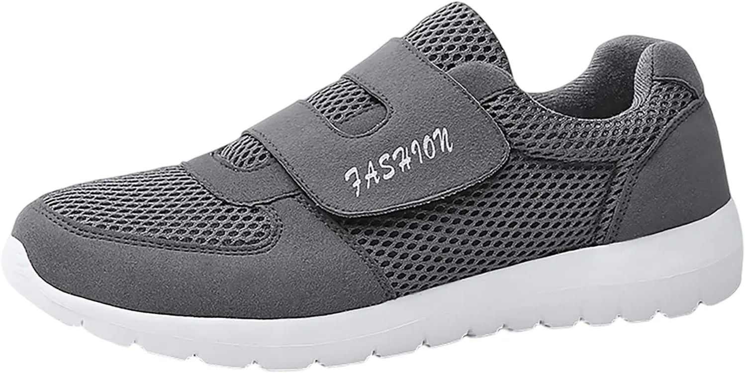 Casual Shoes for Men Men's 2023 New Hook Loop Solid Color Fly Woven Mesh Breathable Running Shoes