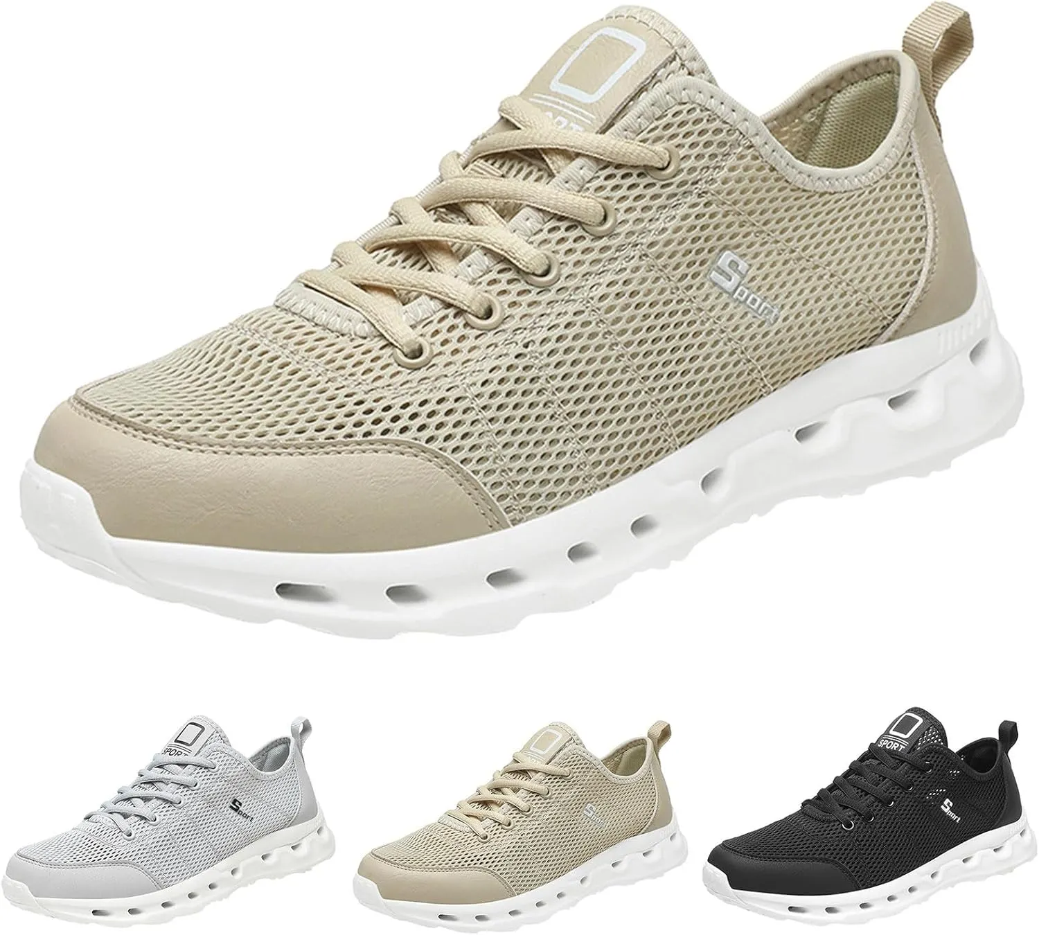 Casual Shoes Lace up Men Sneakers New Pattern Mesh in Breathable Comfortable Fashionable Simple Large Casual Sports