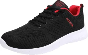 Casual Shoes Lace up Men Sports Shoes Fashionable Color Matching Mesh Breathable and Comfortable Lace Up Flat Bottom Non