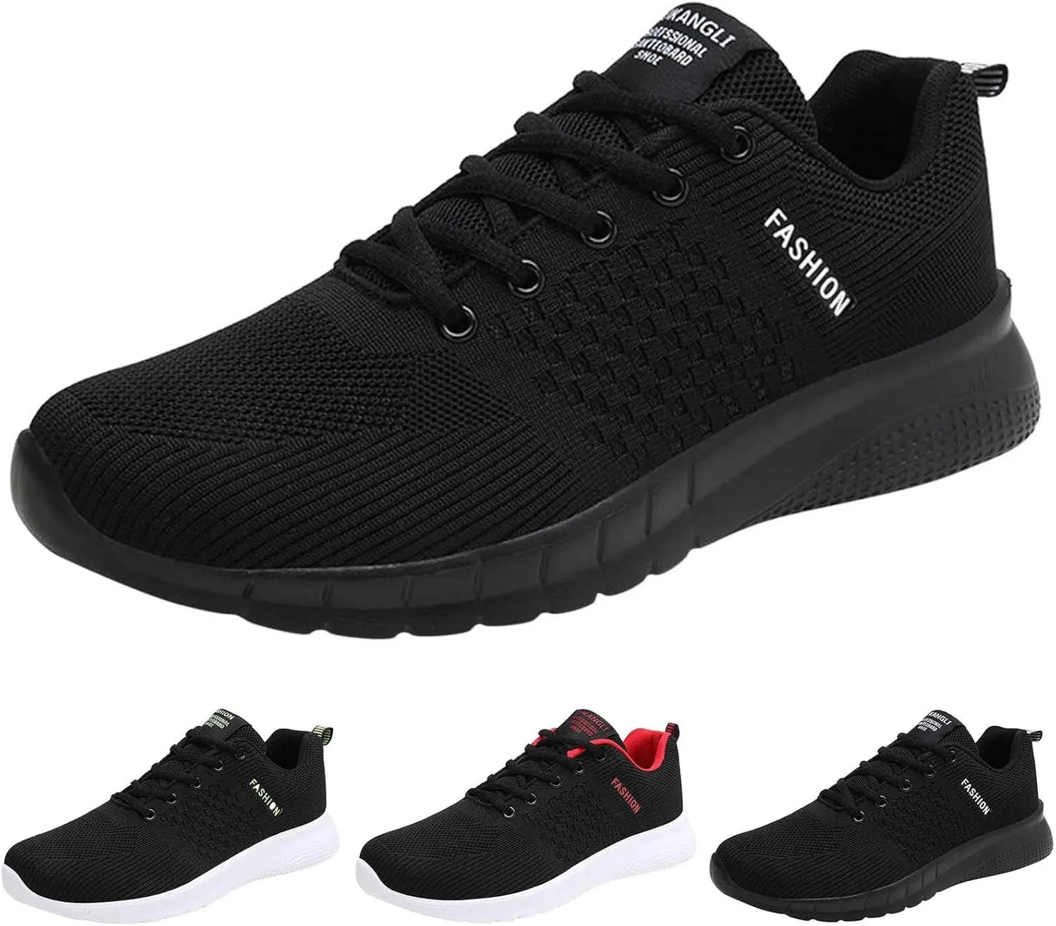 Casual Shoes Lace up Men Sports Shoes Fashionable Color Matching Mesh Breathable and Comfortable Lace Up Flat Bottom Non