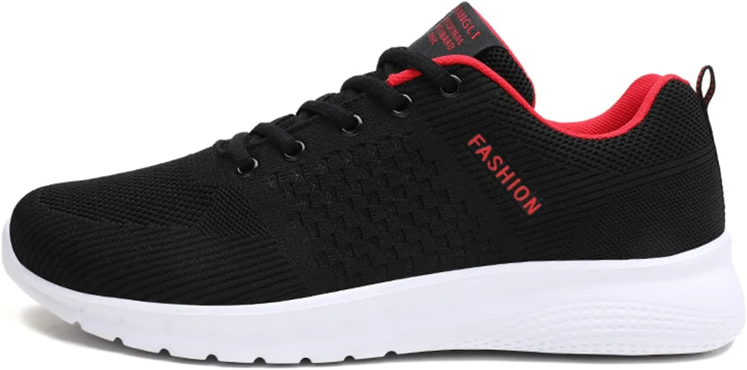 Casual Shoes Lace up Men Sports Shoes Fashionable Color Matching Mesh Breathable and Comfortable Lace Up Flat Bottom Non