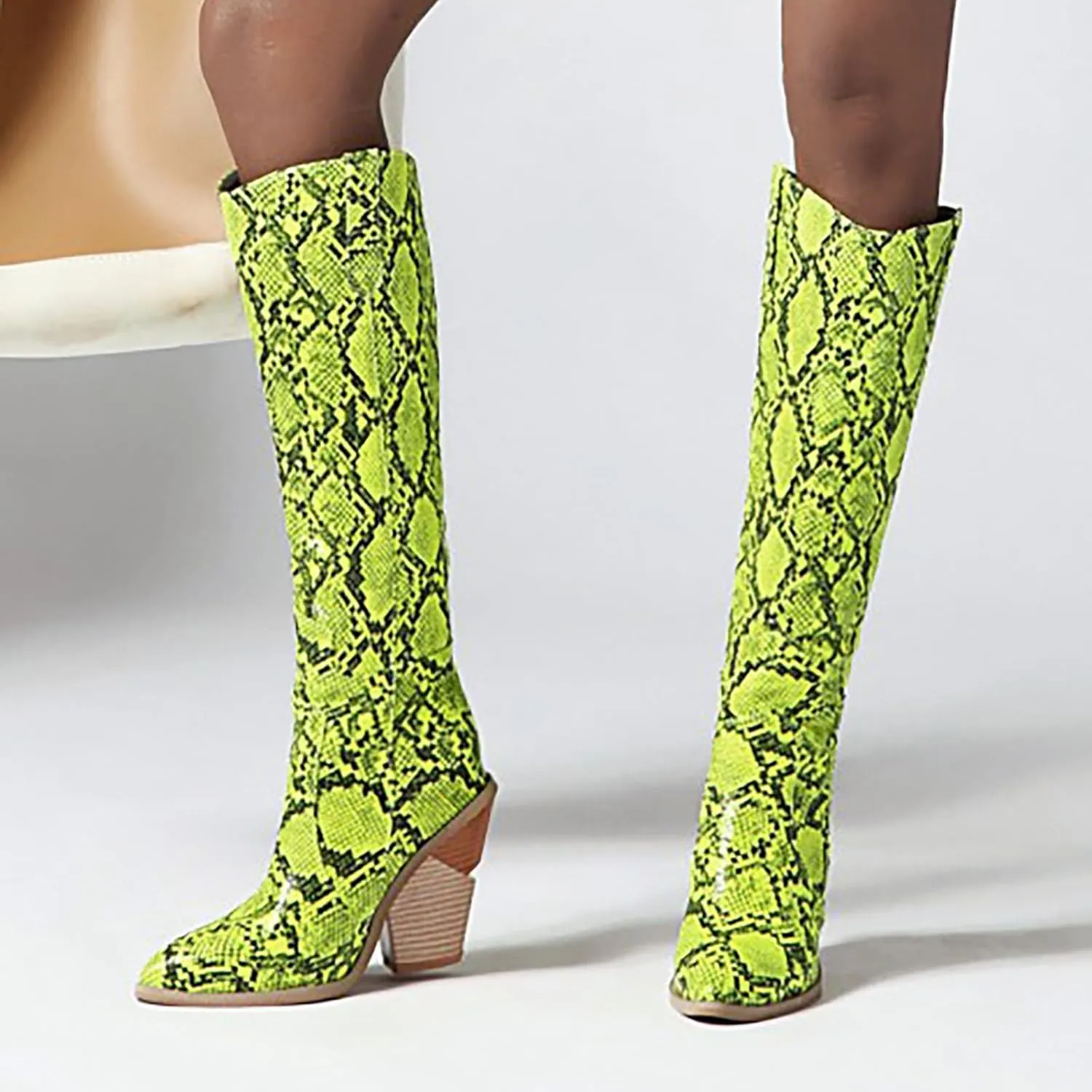 Cathalem Cowboy Boots for Women, Low Chunky Pointed Toe Ankle Boots for Women with Full Bling Sparkly Crystals Booties