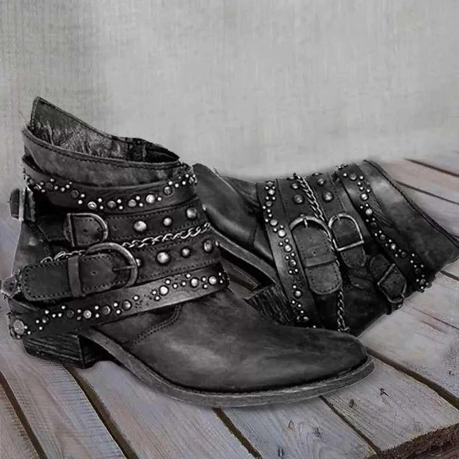 Chelsea Bootie Womens Lace Up Ankle Boots Wide Width High Ankle Boots Low Heel Womens 2024 High Heel Ankle Boots with Buckle Women's Ankle Boots Low Heel Comfortable Lace Ankle Boots