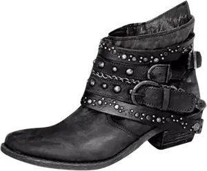 Chelsea Bootie Womens Lace Up Ankle Boots Wide Width High Ankle Boots Low Heel Womens 2024 High Heel Ankle Boots with Buckle Women's Ankle Boots Low Heel Comfortable Lace Ankle Boots
