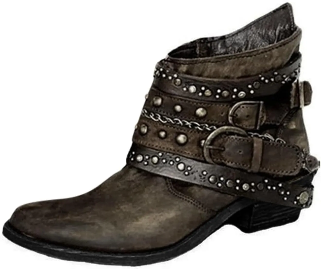 Chelsea Bootie Womens Lace Up Ankle Boots Wide Width High Ankle Boots Low Heel Womens 2024 High Heel Ankle Boots with Buckle Women's Ankle Boots Low Heel Comfortable Lace Ankle Boots