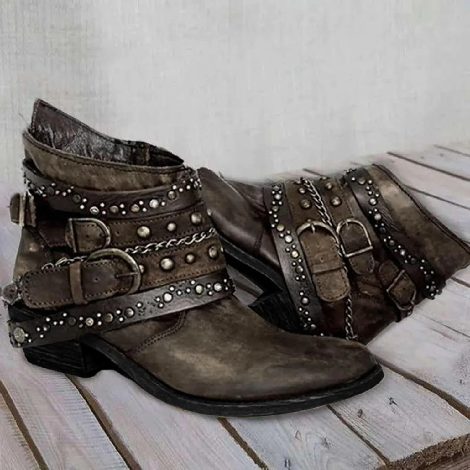 Chelsea Bootie Womens Lace Up Ankle Boots Wide Width High Ankle Boots Low Heel Womens 2024 High Heel Ankle Boots with Buckle Women's Ankle Boots Low Heel Comfortable Lace Ankle Boots