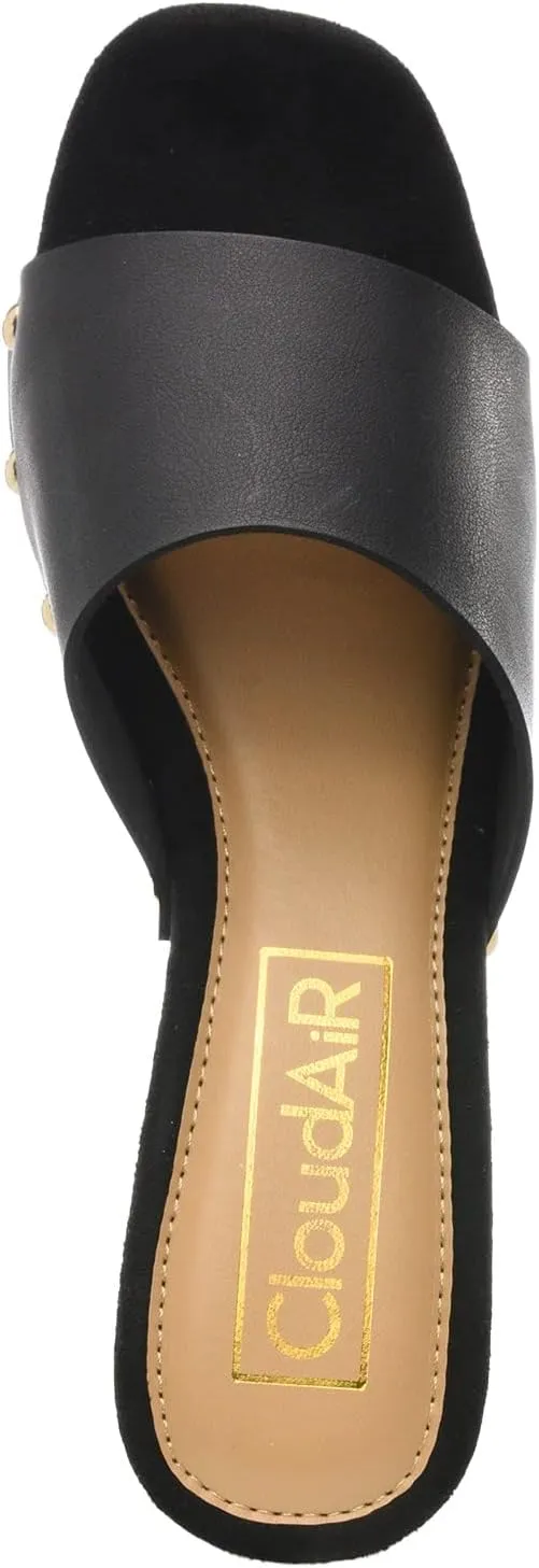 CLOUDAIR Womens Heeled Sandals - Stylish Round Toe Chunky Block Heels for Party & Dating - Open Toe Slip-on High Heel Summer Sandals