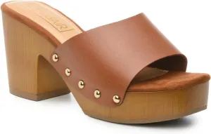 CLOUDAIR Womens Heeled Sandals - Stylish Round Toe Chunky Block Heels for Party & Dating - Open Toe Slip-on High Heel Summer Sandals