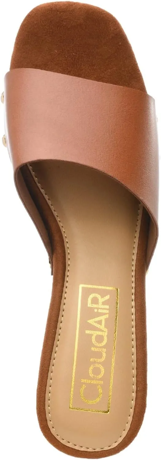CLOUDAIR Womens Heeled Sandals - Stylish Round Toe Chunky Block Heels for Party & Dating - Open Toe Slip-on High Heel Summer Sandals
