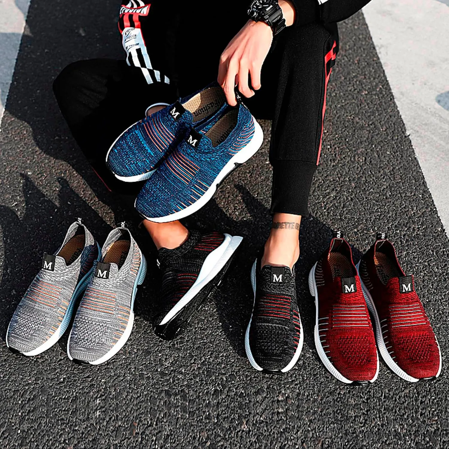Couple Men's Elevator Shoes Men's Casual Mesh Trainers Lightweight Breathable Lace Up Sports Shoes Mens Fashion Sneaker