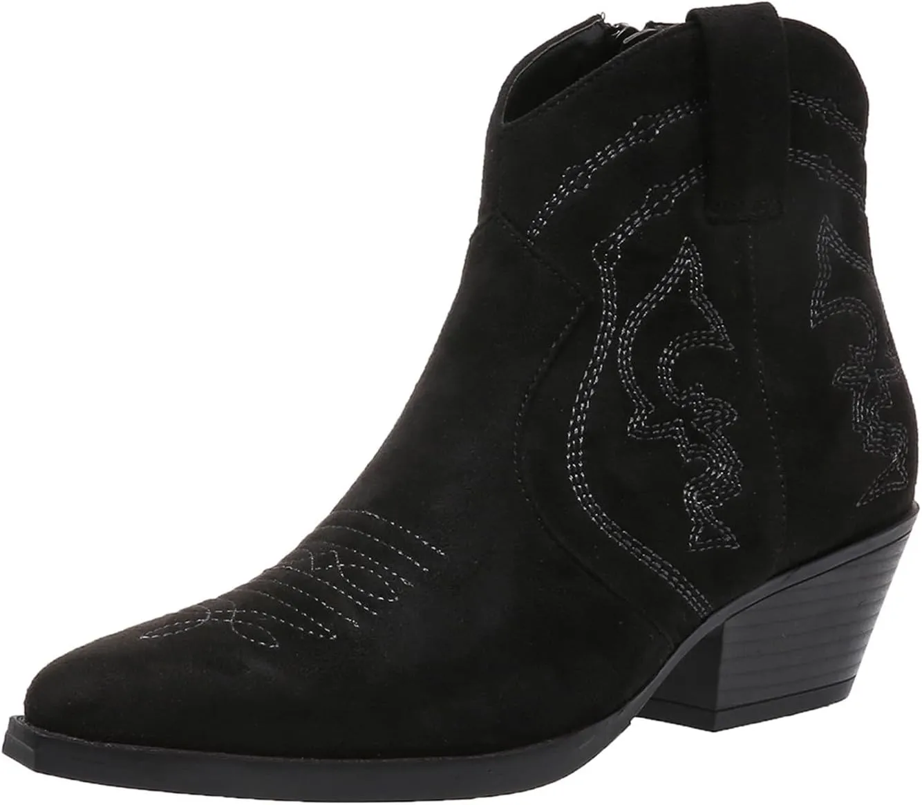 Cowboy Boots for Women Cowgirl Ankle Western Embroidered Stitched Pointed Toe Cutout Chunky Heels Short Booties