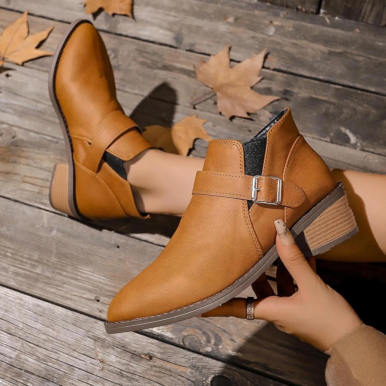 Cute Boots Womens Boots Womens Leather Ankle Boots Wide Width Winter Boots Women'S Ankle Boots Low Heel Lace Up Fashion Booties White Ankle Boots Wide Calf