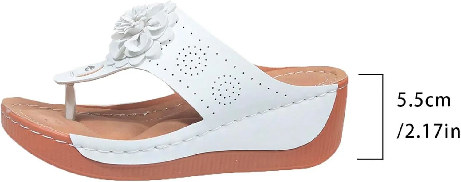 Ergonomic Design Wedge Toe Post Sandals Mitigate Foot Fatigue Comfortable And Functional Shoes Platform Dress Sandals