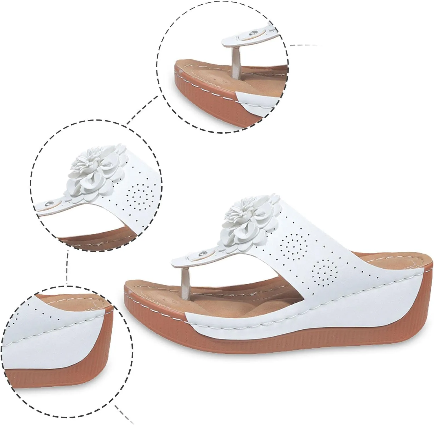 Ergonomic Design Wedge Toe Post Sandals Mitigate Foot Fatigue Comfortable And Functional Shoes Platform Dress Sandals