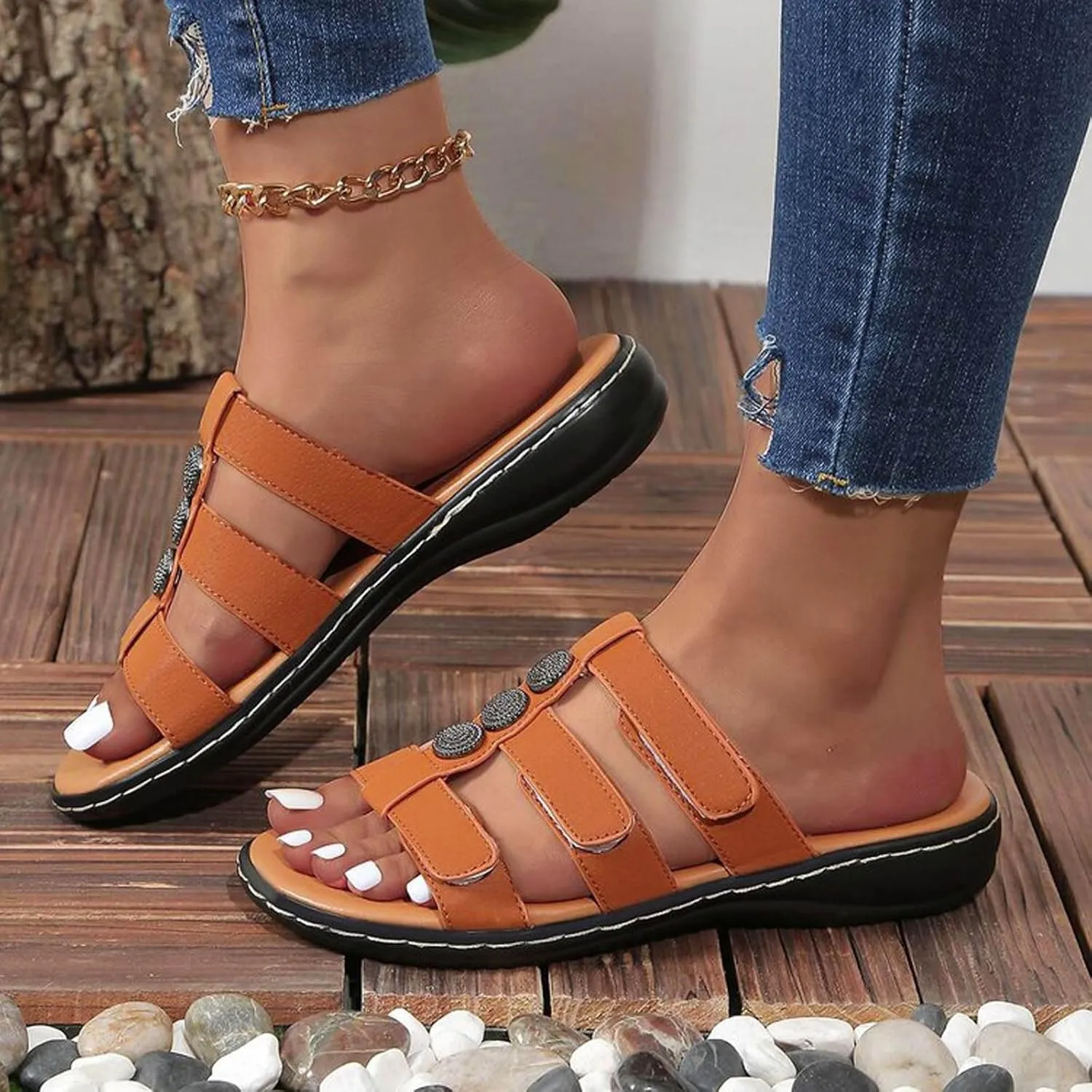 Espadrilles Wedges Sandals for Women Lightweight Travel Sandals Casual Non Slip Wedge Walking Slippers
