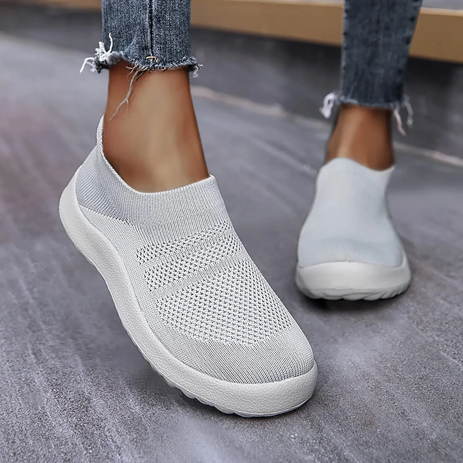 Extra Wide Women Walking Sneakers Size 8 X Wide Zapatos De Mujer para Caminar Suave Y Comodos Platform Slip On Sneakers for Women Fashion Womens Running Shoes Wide Width Women's Slip On Shoes Size 7