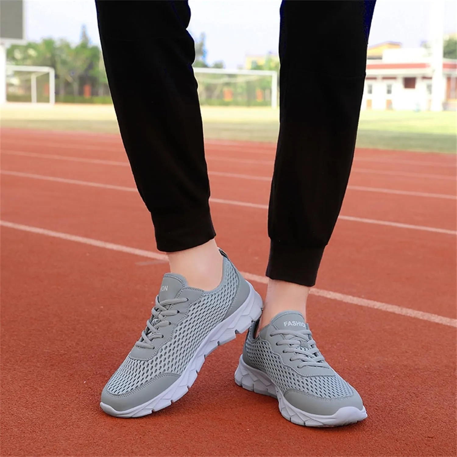 Fashion Sneaker Lace-Up Fashion Summer Men Mesh Breathable Comfortable Lightweight Flat Soft Lace Up Casual