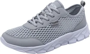 Fashion Sneaker Lace-Up Fashion Summer Men Mesh Breathable Comfortable Lightweight Flat Soft Lace Up Casual