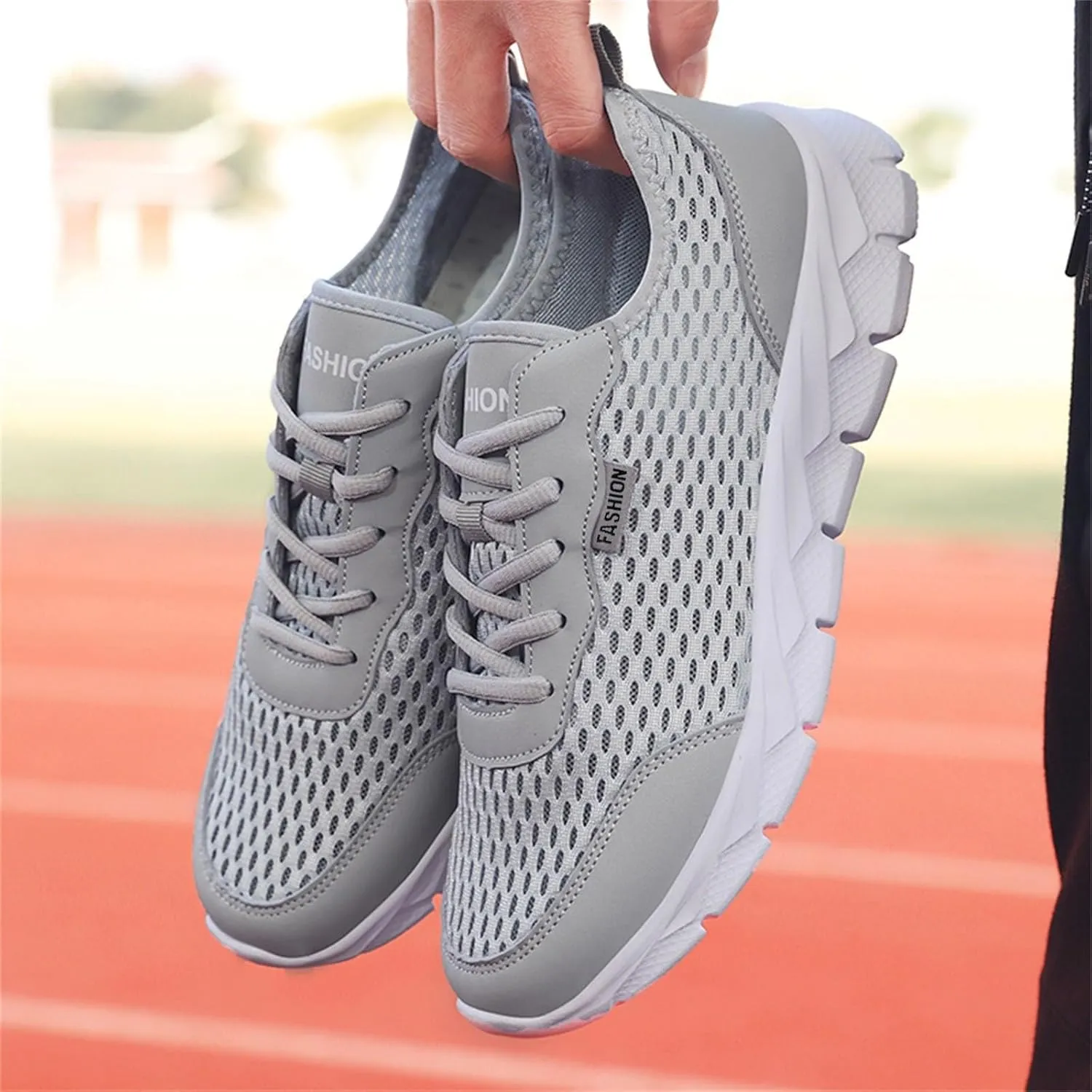 Fashion Sneaker Lace-Up Fashion Summer Men Mesh Breathable Comfortable Lightweight Flat Soft Lace Up Casual