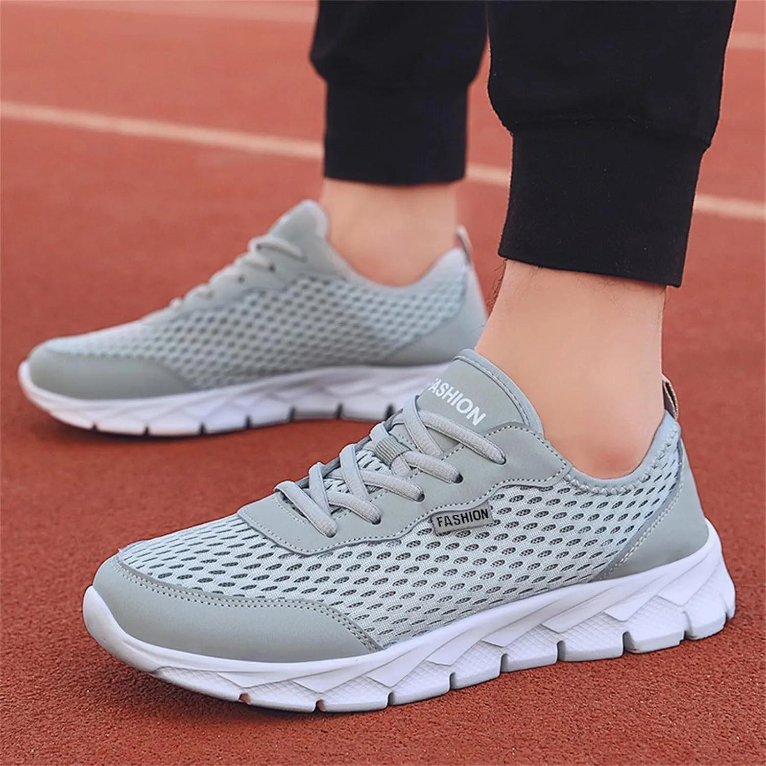 Fashion Sneaker Lace-Up Fashion Summer Men Mesh Breathable Comfortable Lightweight Flat Soft Lace Up Casual