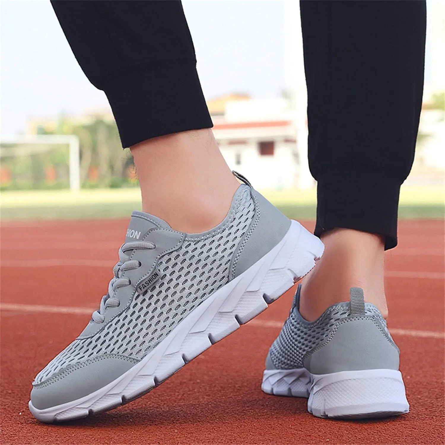 Fashion Sneaker Lace-Up Fashion Summer Men Mesh Breathable Comfortable Lightweight Flat Soft Lace Up Casual
