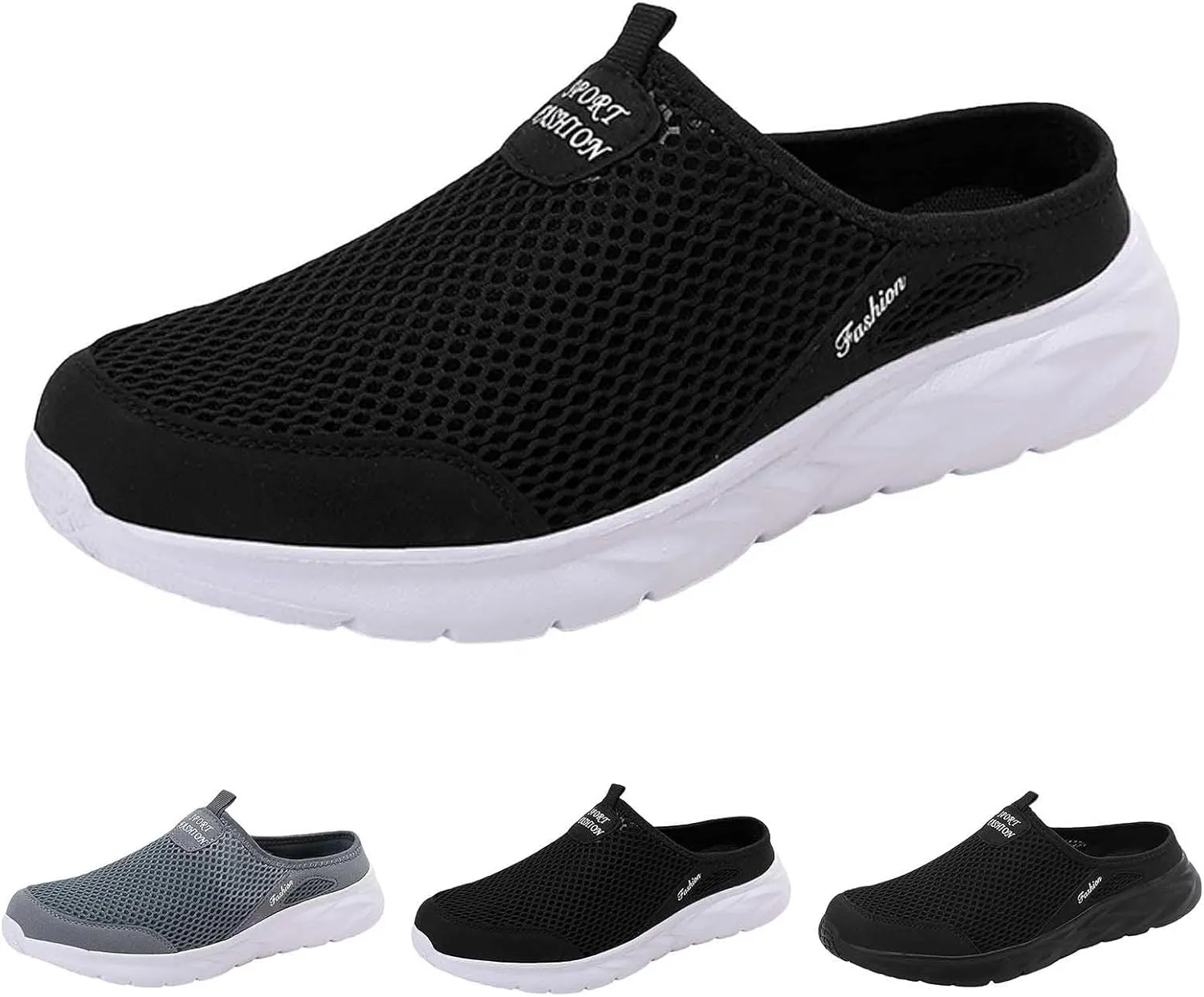 Fashion Sneaker Lace-Up Men Sports Shoes Fashion New Pattern Solid Color Simple Mesh Breathable Comfortable Flat Bottom