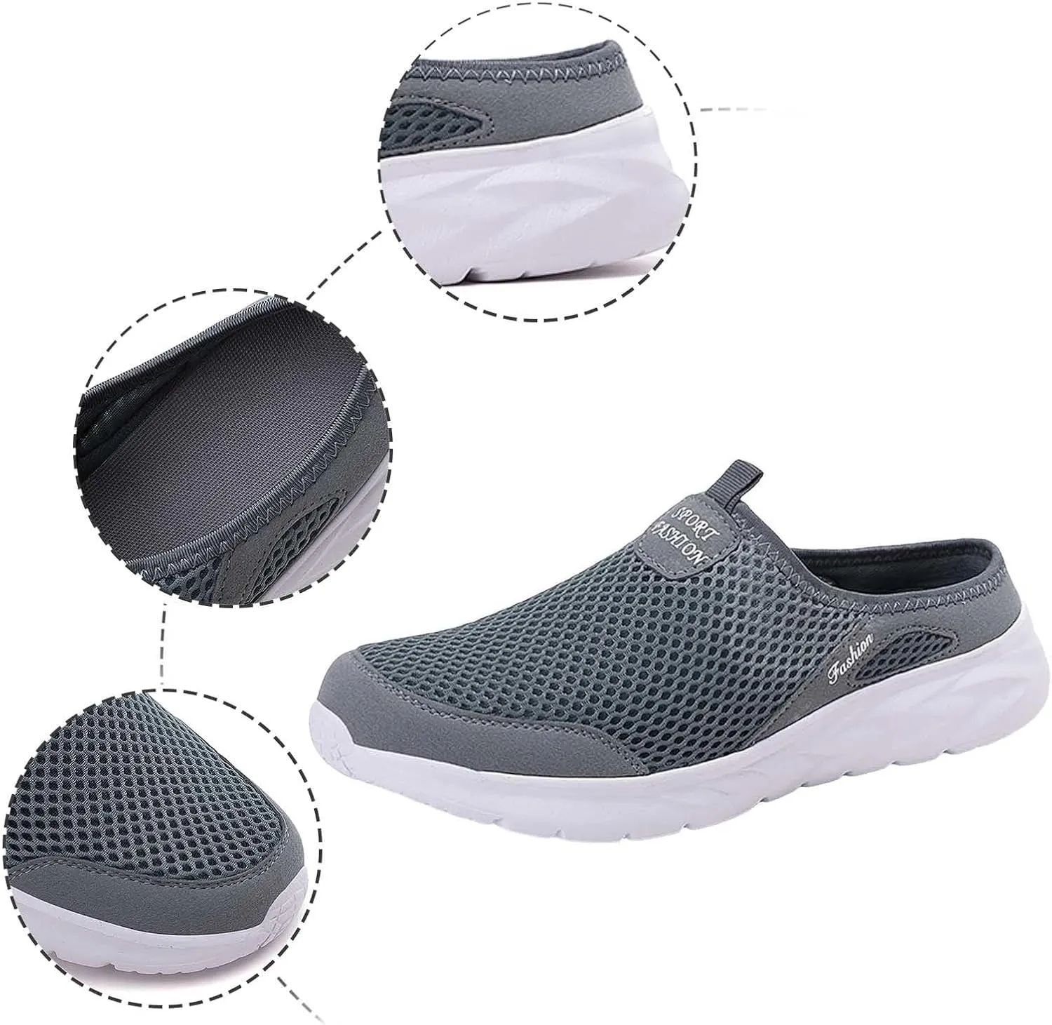 Fashion Sneaker Lace-Up Men Sports Shoes Fashion New Pattern Solid Color Simple Mesh Breathable Comfortable Flat Bottom