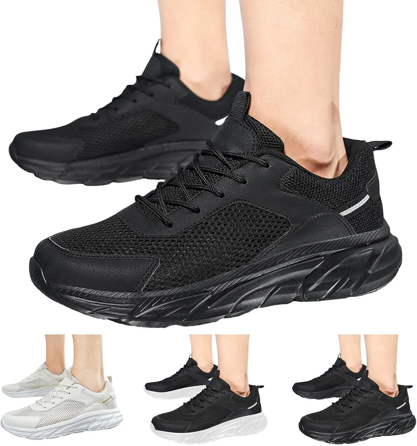 Fashion Sneakers Shoes Men Sports Shoes Fashionable and Simple Solid Color New Pattern Summer Mesh Breathable and