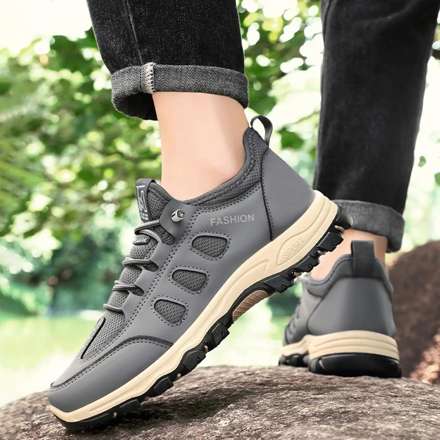 Fashion Sneakers Shoes Men's Sports Shoes New Mesh Breathable Border Men's Lightweight and Comfortable Running