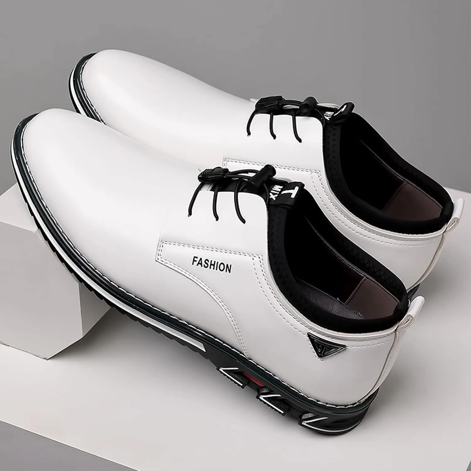 Fashion Style Men's Breathable Comfortable Business Lace Up Work Leisure Solid Color Leather Shoes Dress Boots