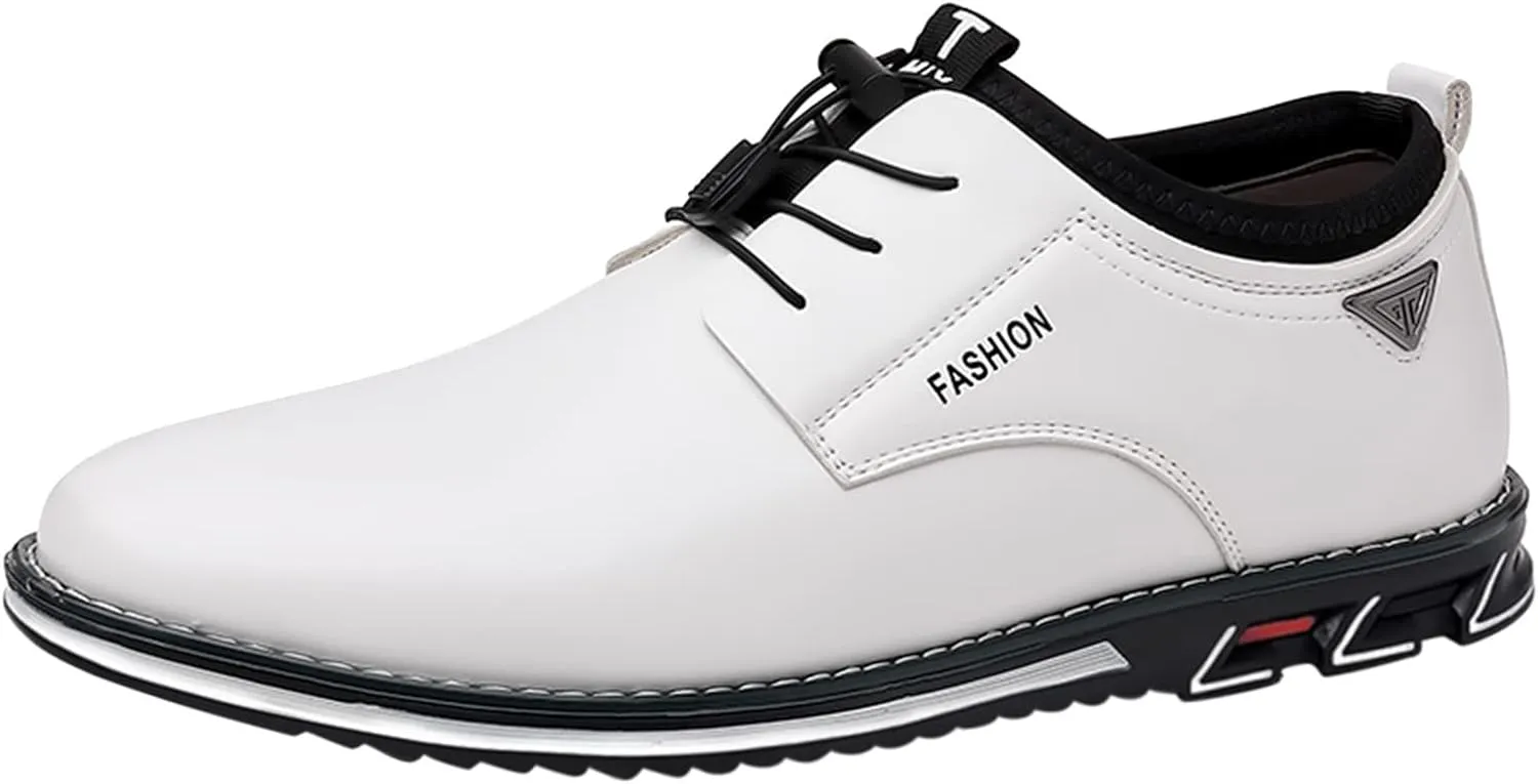 Fashion Style Men's Breathable Comfortable Business Lace Up Work Leisure Solid Color Leather Shoes Dress Boots